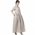 Collared Formal abaya- Natural Linen